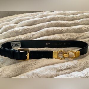 Gianfranco Ferre Black Leather Belt